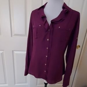 NWOT WHBM Plum Blouse